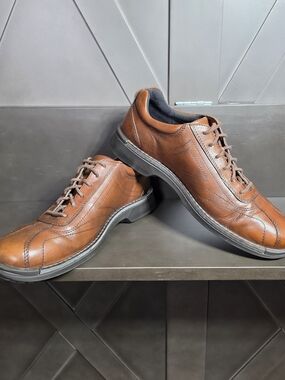 Ecco Light Men's Neoflexor Brown Leather Lace-Up Oxford Comfort Shoe EU 46 US 12